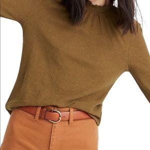 Madewell 2X Ruffled Mock Neck Top NWOT